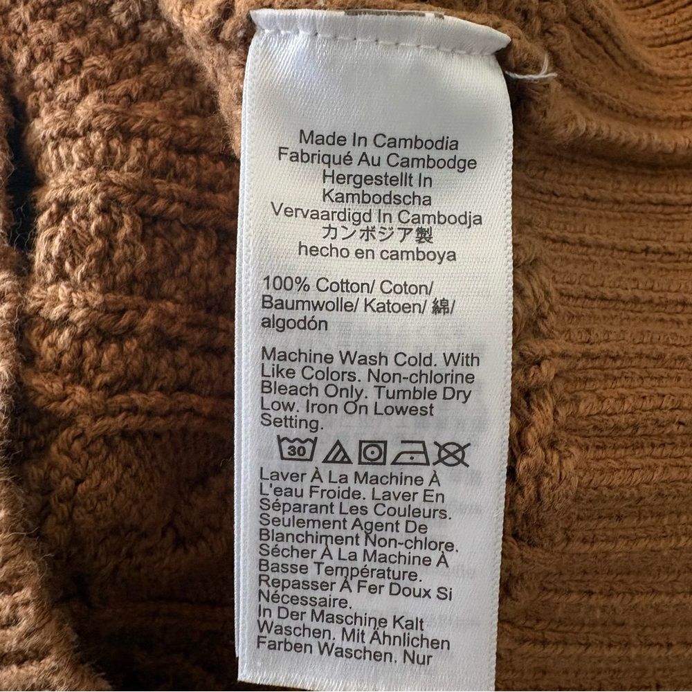 J. Crew Cotton Crewneck Cable-knit Fisherman Sweater Tan Medium Holiday ‘23 - Picture 7 of 12